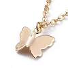 Brass Butterfly Charm Anklets X-AJEW-AN00281-02-3