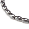 Synthetic Hematite Oval Beaded Stretch Bracelet X-BJEW-JB07897-03-3