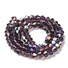 Transparent Electroplate Glass Beads Strands EGLA-A039-T4mm-B04-2