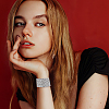 3Pcs 3 Colors Rhinestone Wide Cord Bracelets Set with Velvet Inside BJEW-AN0001-73-4