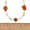 Natural Amber & Rose Quartz & Prehnite & Freshwater Pearl Beaded Necklaces NJEW-JN06490-4