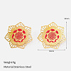304 Stainless Steel Enamel Stud Earrings WGBC617-02-2
