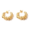 Ion Plating(IP) 304 Stainless Steel Twist Round Earrings EJEW-K244-29G-1