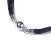 Waxed Cord Lariat Necklaces NJEW-L169-01G-3