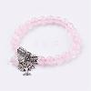 Natural Rose Quartz Stretch Bracelets BJEW-F262-A01-1