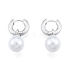 ABS Plastic Pearl Dangle Hoop Earrings X-EJEW-N011-106P-1