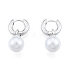 ABS Plastic Pearl Dangle Hoop Earrings X-EJEW-N011-106P-1