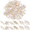 60Pcs 6 Style Brass Micro Pave Clear Cubic Zirconia Link Connectors ZIRC-NB0001-86-1