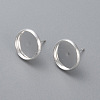 304 Stainless Steel Stud Earring Settings STAS-K131-D-01S-1