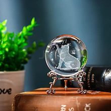 Inner Carving Glass Crystal Ball Diaplay Decoration PW-WG80134-07