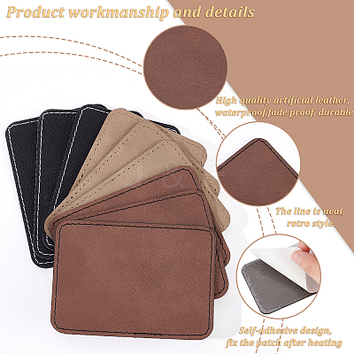 9Pcs 3 Colors Imitation Leather Laserable Label Tags DIY-FG0003-46-1
