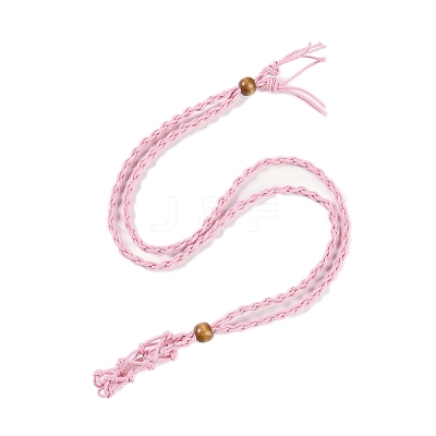Braided Waxed Cord Empty Macrame Pouch Slider Necklace Making FIND-C061-01F-1