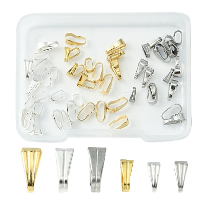 60Pcs 6 Style 304 Stainless Steel Snap on Bails STAS-FS0001-35-1