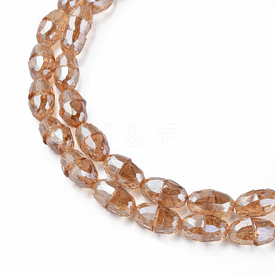Electroplate Transparent Glass Beads Strands EGLA-N002-35-F02-1