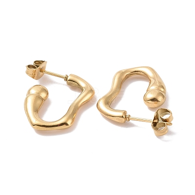 Ion Plating(IP) 304 Stainless Steel Stud Earring for Women EJEW-F287-02G-1