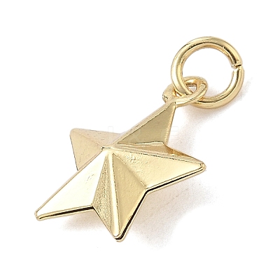 Brass Star Charms KK-K368-49G-1