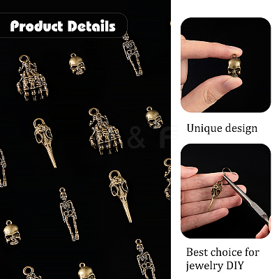 4 Styles Tibetan Style Alloy Pendants FIND-FG0002-81-1