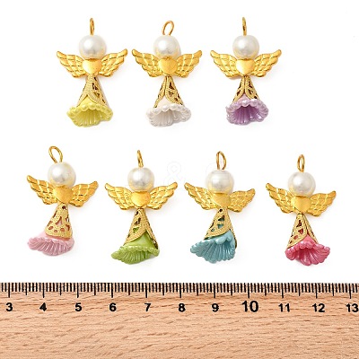 50Pcs Acrylic Imitation Pearl & Glass Pendants PALLOY-JF03940-1