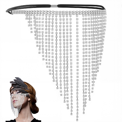 Alloy Rhinestone & Polyester Head Chain AJEW-WH20072-21P-1