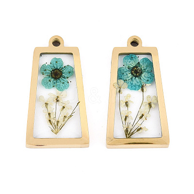 304 Stainless Steel Epoxy Resin Pendants X-STAS-T072-29-1