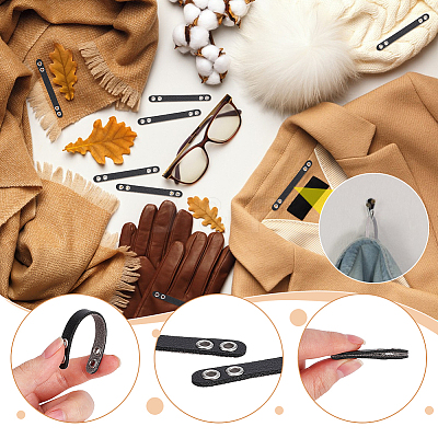 20Pcs Imitation Leather Bag Webbing Straps with Silver Color Plated Metal Eyelets for Bag Accessories DIY-NB0016-35A-1