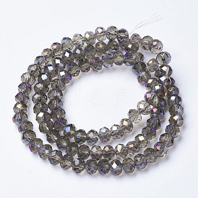 Electroplate Transparent Glass Beads Strands EGLA-A034-T4mm-F11-1