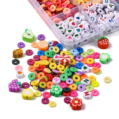 DIY Food Theme Heishi Preppy Bracelet with Letter Making Kit DIY-YW0005-64-1