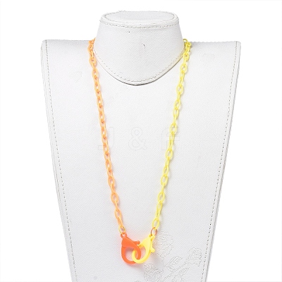 Personalized Two Tone ABS Plastic Cable Chain Necklaces LS-X-NJEW-JN02825-02-1