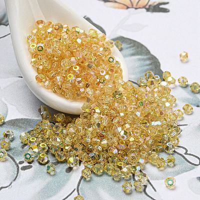 Transparent Electroplate Glass Beads EGLA-M030-02A-HP01-1