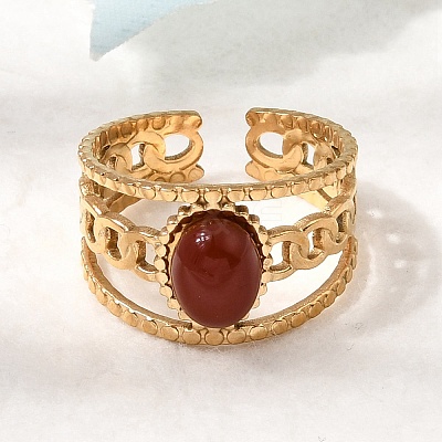 304 Stainless Steel Cuff Open Rings RJEW-F213-03G-1