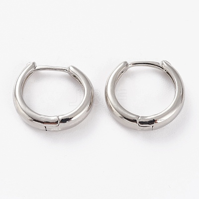 Brass Huggie Hoop Earrings EJEW-C502-12P-1