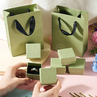 5Pcs Square Paper Jewelry Display Cases CON-TA0001-39A-01-1