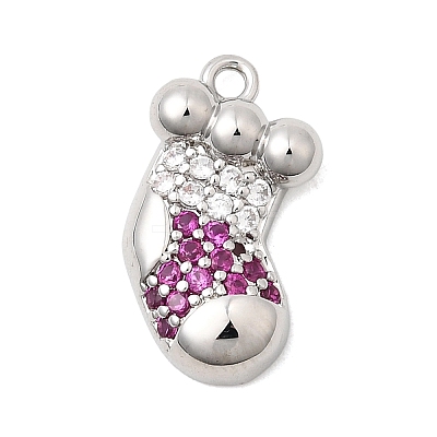 Christmas Brass Micro Pave Cubic Zirconia Pendants KK-L258-04P-F02-1