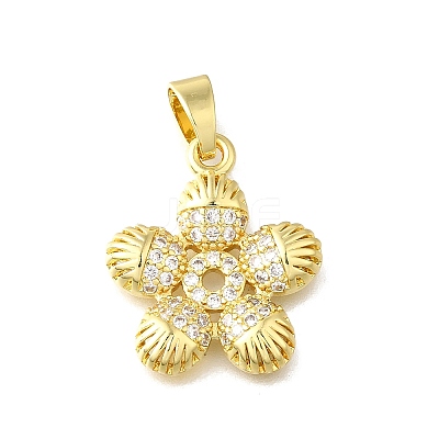 Brass Micro Pave Cubic Zirconia Pendants KK-Z102-15G-1