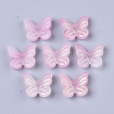Transparent Spray Painted Glass Charms LS-GLAA-T016-21D-1