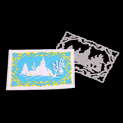 Church Frame Carbon Steel Cutting Dies Stencils X-DIY-F036-37-1