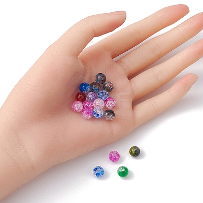 Transparent Crackle Acrylic Beads CACR-YW0001-09A-1
