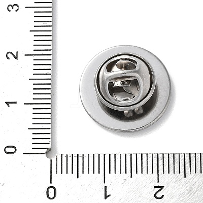 304 Stainless Steel Flat Round Brooch Brooch Base Settings LS-STAS-S172-10A-P-1