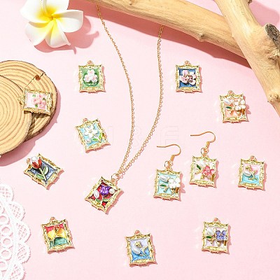 18Pcs 18 Styles Alloy Enamel Pendants FIND-CJ0008-86-1
