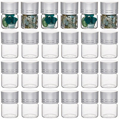 40Pcs Clear Glass Bottles Bead Containers CON-SC0001-15A-01-1