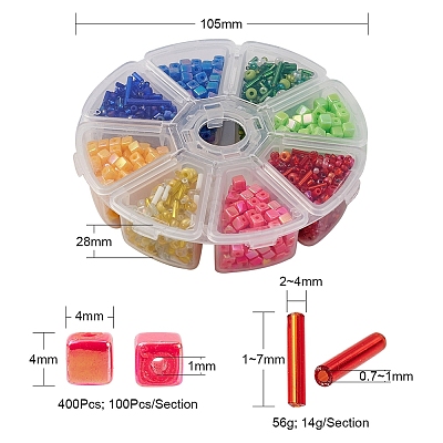 Cube & Seed Beads Kit for DIY Jewelry Making DIY-YW0004-83B-1