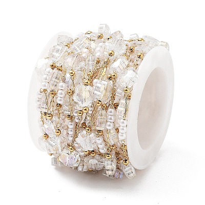 Ion Plating(IP) 304 Stainless Steel Handmade Beaded Chain CHS-K019-01G-01-1