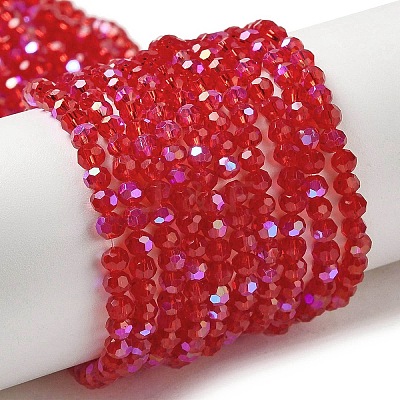 Electroplate Transparent Glass Beads Strands EGLA-A035-T3mm-L07-1