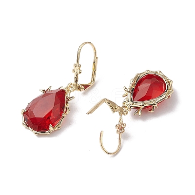 Glass Leverback Earring EJEW-C077-02KCG-03-1