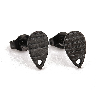 304 Stainless Steel Stud Earring Findings Ion Plating(IP) STAS-O119-27EB-1