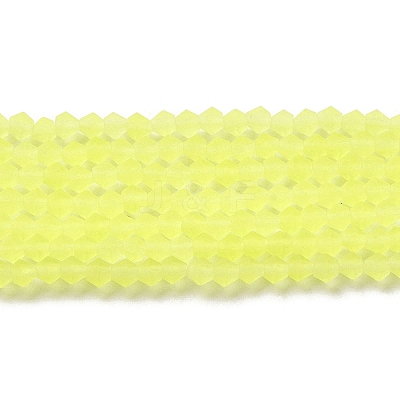 Imitate Austrian Crystal Frosted Glass Beads Strands GLAA-F029-TM4mm-B21-1