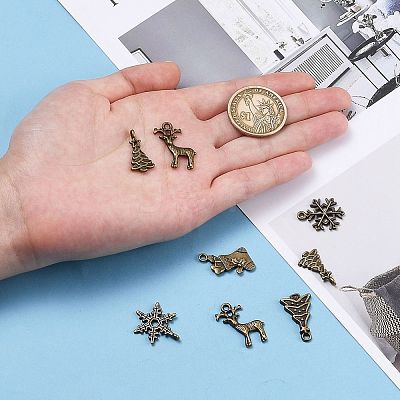 Christmas Mixed Style Tibetan Style Alloy Pendants TIBEP-F040-02AB-1
