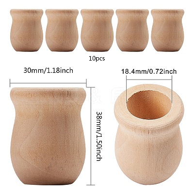 Unfinished Blank Wooden Vase WOOD-GF0001-04-1