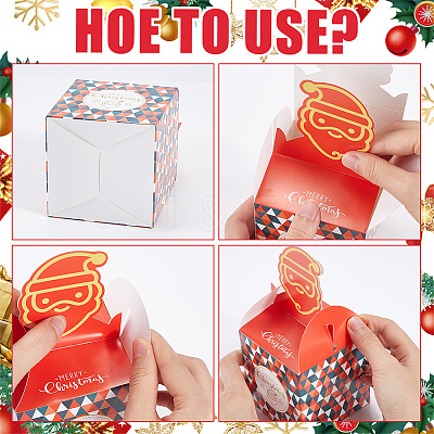 12Pcs 4 Styles Christmas Theme Paper Fold Gift Boxes CON-SP0001-02-1