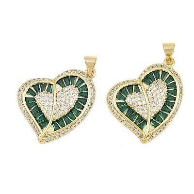 Brass Micro Pave Cubic Zirconia Pendants KK-D005-11G-1